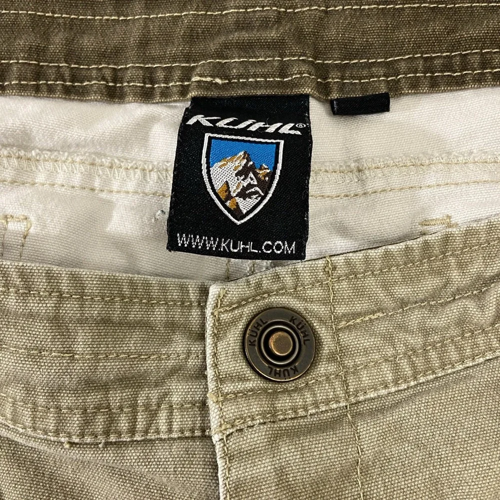 Kuhl Women 14 Khaki Tan Splash Shorts Cotton Stretch Hiking‎ Utility Outdoor